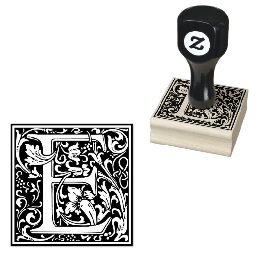 Monogramm-Dekorbrief E Gummistempel (Stempel)
