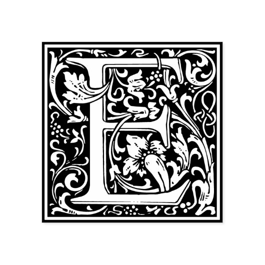 Monogramm-Dekorbrief E Gummistempel (Prägung)