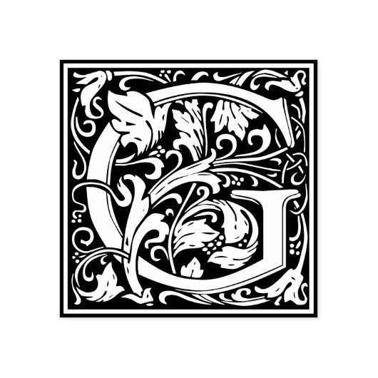 Monogramm-Dekorbrief G Gummistempel (Prägung)