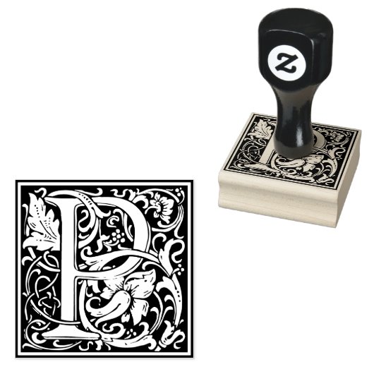 Monogramm-Dekorbrief P Gummistempel (Stempel)