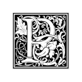 Monogramm-Dekorbrief P Gummistempel (Prägung)