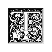 Monogramm-Dekorbrief T Gummistempel (Prägung)