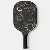 Monogramm der abstrakten Mondphasen Pickleball Schläger (Vorderseite)