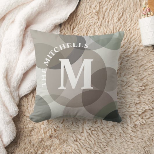 Monogramm der Abstrakten Multicolor-Kreise Kissen (Decke)