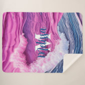 Monogramm der abstrakten rosa Meereswellen Sherpadecke (Vorderseite (Horizontal))