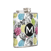 Monogramm der Ananas-Schmutz-Palmen-| Flachmann (Rechts)