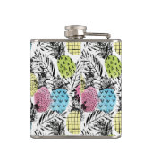 Monogramm der Ananas-Schmutz-Palmen-| Flachmann (Rückseite)