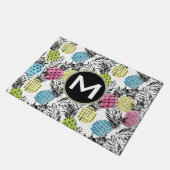 Monogramm der Ananas-Schmutz-Palmen-| Fußmatte (Schrägansicht)