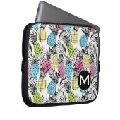 Monogramm der Ananas-Schmutz-Palmen-| Laptopschutzhülle (Vorne Rechts)