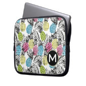 Monogramm der Ananas-Schmutz-Palmen-| Laptopschutzhülle (Vorderseite Links)