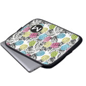 Monogramm der Ananas-Schmutz-Palmen-| Laptopschutzhülle (Vorne Knopf)