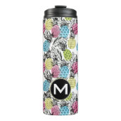 Monogramm der Ananas-Schmutz-Palmen-| Thermosbecher (Vorderseite)