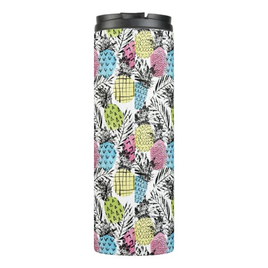 Monogramm der Ananas-Schmutz-Palmen-| Thermosbecher (Rückseite)