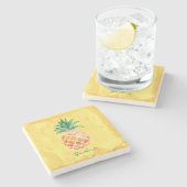 Monogramm der Ananas Steinuntersetzer (Seitenansicht)