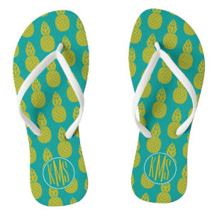 Monogramm der Ananas-tropischen Frucht-  Badesandalen