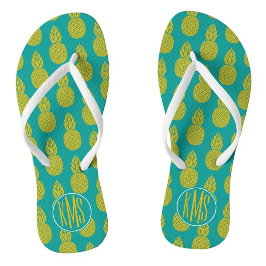 Monogramm der Ananas-tropischen Frucht-| Badesandalen (Fußbett)