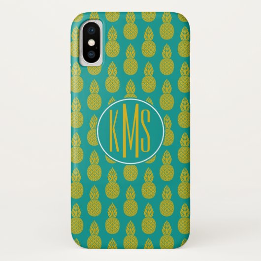 Monogramm der Ananas-tropischen Frucht-| Case-Mate iPhone Hülle (Rückseite)