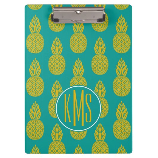 Monogramm der Ananas-tropischen Frucht-| Klemmbrett (Vorderseite)