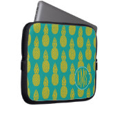 Monogramm der Ananas-tropischen Frucht-| Laptopschutzhülle (Vorne Rechts)