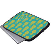 Monogramm der Ananas-tropischen Frucht-| Laptopschutzhülle (Vorne Knopf)
