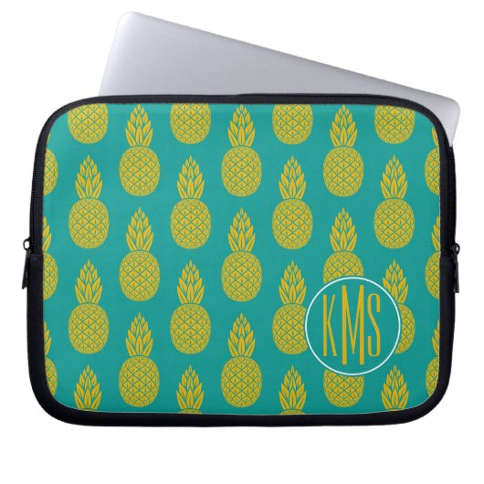 Monogramm der Ananas-tropischen Frucht-| Laptopschutzhülle (Vorderseite)