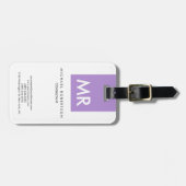 Monogramm der Anfangsbuchstaben einzigartig Gepäckanhänger (Vorderseite horizontal)