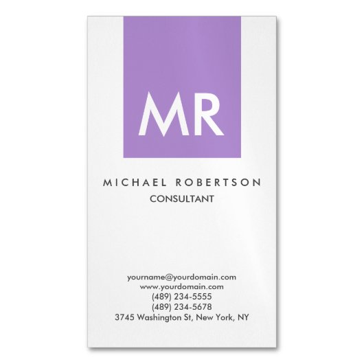 Monogramm der Anfangsbuchstaben einzigartig Magnetische Visitenkarte (Vorderseite Vertikal)