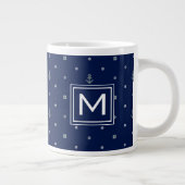 Monogramm der Anker-Tupfen-Pattern| Jumbo-Tasse (Rechts)