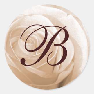 Monogramm der anpassbaren Rose Runder Aufkleber