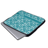 Monogramm der Aquamarinen tropischen Blume Türkis Laptopschutzhülle (Vorne Knopf)