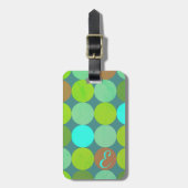 Monogramm der Aquamarinen Zitronen- und Rostkreise Gepäckanhänger (Vorderseite vertikal)