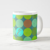 Monogramm der Aquamarinen Zitronen- und Rostkreise Jumbo-Tasse (Vorderseite Rechts)