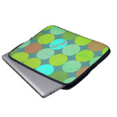 Monogramm der Aquamarinen Zitronen- und Rostkreise Laptopschutzhülle (Vorne Knopf)