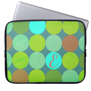 Monogramm der Aquamarinen Zitronen- und Rostkreise Laptopschutzhülle
