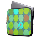 Monogramm der Aquamarinen Zitronen- und Rostkreise Laptopschutzhülle (Vorderseite Links)