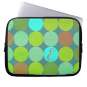 Monogramm der Aquamarinen Zitronen- und Rostkreise Laptopschutzhülle (Vorderseite)