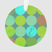 Monogramm der Aquamarinen Zitronen- und Rostkreise Ornament (Vorderseite)