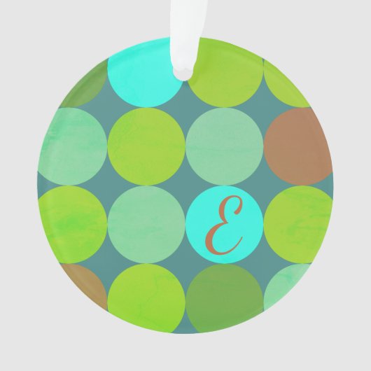 Monogramm der Aquamarinen Zitronen- und Rostkreise Ornament (Vorderseite)