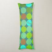 Monogramm der Aquamarinen Zitronen- und Rostkreise Seitenschläferkissen (Rückseite (Vertikal))