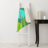 Monogramm der Aquamarinen Zitronen- und Rostkreise Sherpadecke (Beispiel)