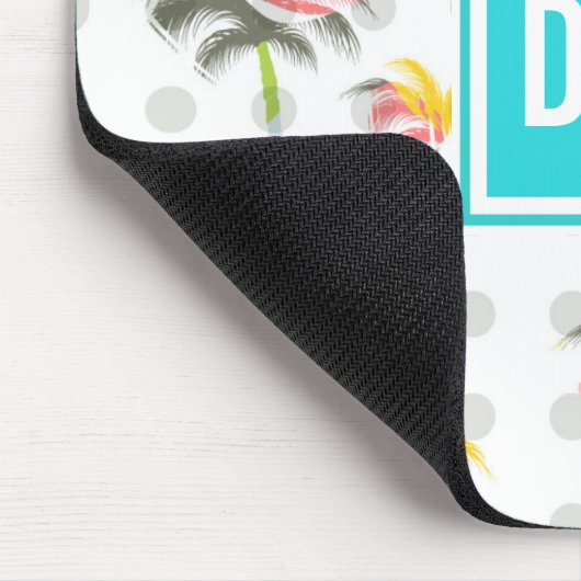 Monogramm der Aquarell-Palme-| Mousepad (Ecke)