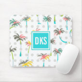 Monogramm der Aquarell-Palme-| Mousepad (Mit Mouse)