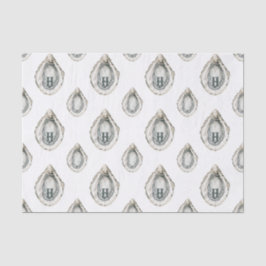 Monogramm der Austern der Wasserfarbe Seidenpapier