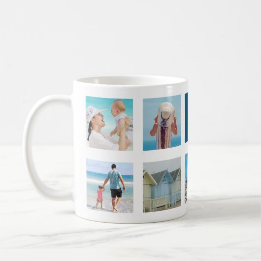 Monogramm der benutzerdefinierten 9-Foto-Quadrate Kaffeetasse (Links)