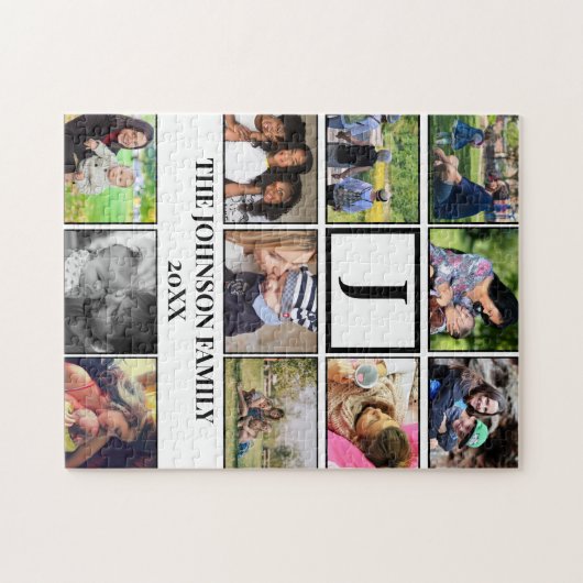 Monogramm der benutzerdefinierten Familie 11 - Fot Puzzle (Horizontal)