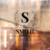 Monogramm der benutzerdefinierten Familie Fensteraufkleber (Blatt 2)