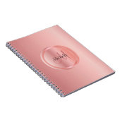 Monogramm der benutzerdefinierten Rose Gold Elegan Notizblock (Rechte Seite)
