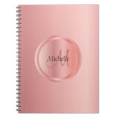 Monogramm der benutzerdefinierten Rose Gold Elegan Notizblock (Vorderseite)