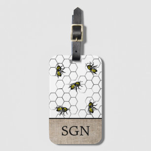 Monogramm der Bienen-und Gepäckanhänger