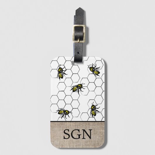 Monogramm der Bienen-und Gepäckanhänger (Vorderseite Vertikal)